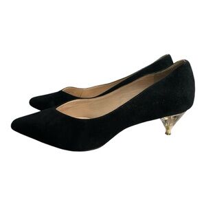 Kate Spade Coco Lucite Clear
Gold Heel Pumps Size 8M
Black Suede Point Toe Shoe